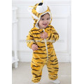 2018 populaire mignon tigre animal tissu, doux bébé flanelle barboteuse Animal Onesie pyjamas tenues costume, vêtements de couchage